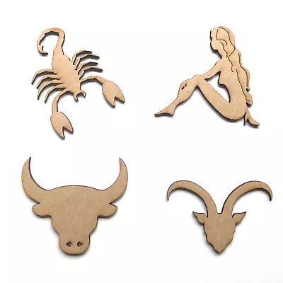 £55.76 • Buy Wooden MDF Star Sign Zodiac Astrology Symbols Shapes Craft Embellishment Signs