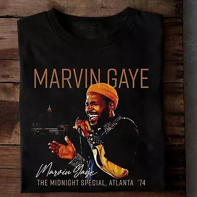 Rare Marvin Gaye Tour 1974 Short Sleeve Black All Size Shirt 1N1460 • $18.99