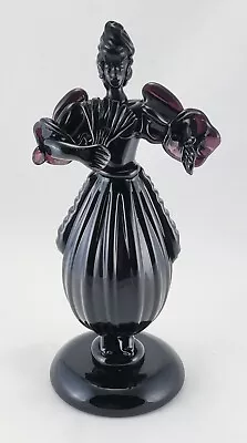 Italian Murano Black Amethyst Art Glass Woman Paperweight Sculpture 12.5  • $299.99