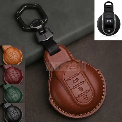 For BMW MINI Cooper Clubman F54 F56 Genuine Leather Key Cover Fob Holder Case • $34.65