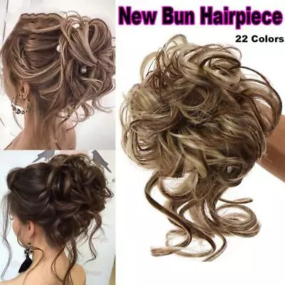 £3.16 • Buy Womens Hair Piece Chignon Messy Bun Ponytail Hair Curly Extensions Hair FAST