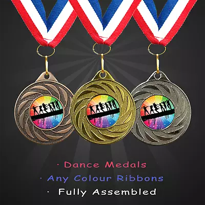 Dance Award Medals With Ribbons In Packs 10 25 50 & 100 • £11.99