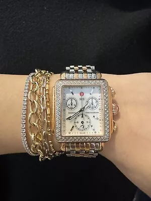 Michelle Deco Two Tone Diamond Watch • $1495