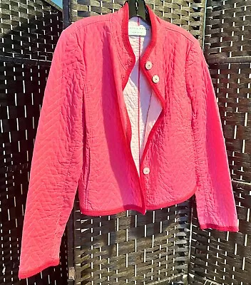 Charles Nolan New York Quilted Cotton Coat Jacket Size 12 - Pink • $15.85