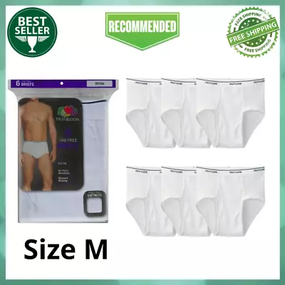 Fruit Of The Loom Men's White Briefs Underwear 6 Pack Size M NEW!!!! • $13.99