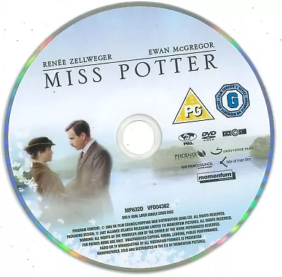 Miss Potter (2006) DVD Disc Only Renée Zellweger Ewan McGregor Emily Watson • $2.52