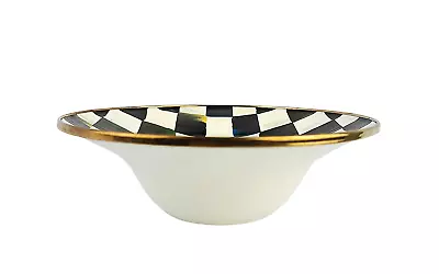 Mackenzie Childs Courtly Check Enamel Steel Breakfast Bowl Cereal Brand New • $52