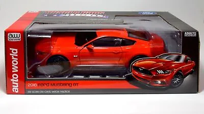 Auto World 242 1/18 Scale 2016 Ford Mustang GT Diecast Car In Competition Orange • $89.99
