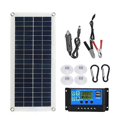 Portable 300W Solar Flexible Panel Kit 12/24V Switch USB  Interface C1Q9 • £21.97