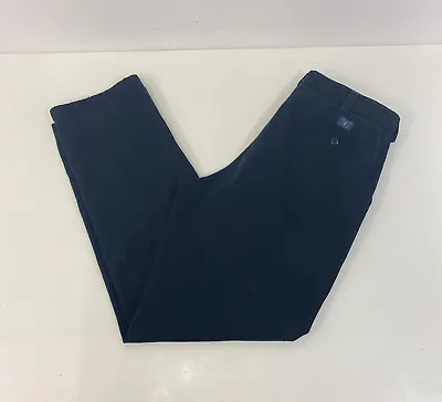 Gant Brushed Newport Chino Trousers Navy Blue Regular Straight Fit W35 L33 Mens • £16.99