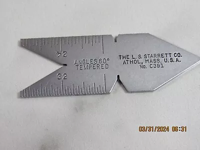 Starrett No. C391 Fishtail Center Gauge 60º • $19.95