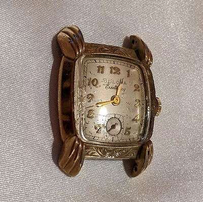 Vintage Bulova Excellency Men's Watch 10k Gold Filled Art Deco Case Needs TLC • $9.99