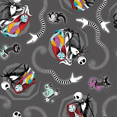 £8.75 • Buy Nightmare Before Christmas Jack And Sally Fabric Material