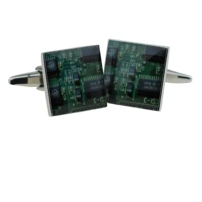 £11.99 • Buy Green Circuit Board Image Cufflinks X2BOCS007