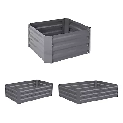 Raised Garden Bed Kit For Vegetables Flower Galvanized Metal Planter Boxs DIY • £36.95