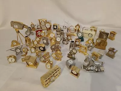 Job Lot 60 X Miniature Clock Quartz Gold Tone Brass Paper Weights/desk Clocks... • $12.42