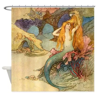 CafePress Vintage Mermaid Decorative Fabric Shower Curtain (69 X70 ) (631364676) • $73.99