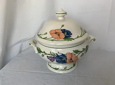 Villeroy Boch Amapola Large Crock Soup Tureen W/lid Poppies Excellent • $69.99