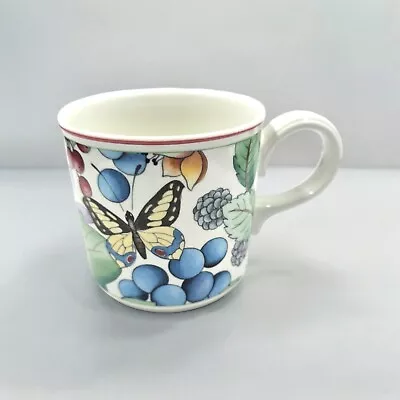 Villeroy & Boch CATALINA Flat Cup Butterfly Fruit Coffee Tea Stackable Germany • $13