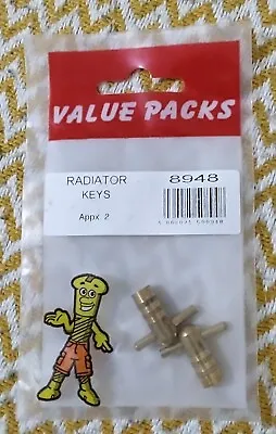 2x Radiator Plumbing Bleed Bleeding Key Keys Solid Brass For Venting Air Valve • £3.29