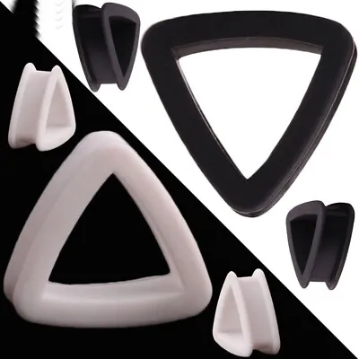 Silicone Triangle Tunnel Plugs Ear Tunnels Hollow Stretcher Piercing Body Jewelr • $10.19