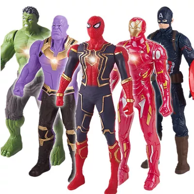 17cm Marvel Avengers Iron-man Spiderman-Action Hulk Figures Toys Gift With Light • £6.55