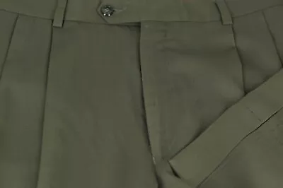 Jos A Bank Executive Men's Green All Season Wool Pleated Dress Pants 32 X 30 • $23.99