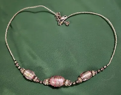 Perche No Venice Italy  Glass Art  Pink Necklace Jewelry • $23.50