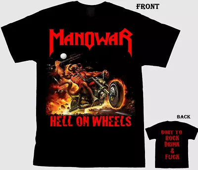 Manowar Hell On Wheels American T-Shirt Double Sides Gift For Fans • $27.97