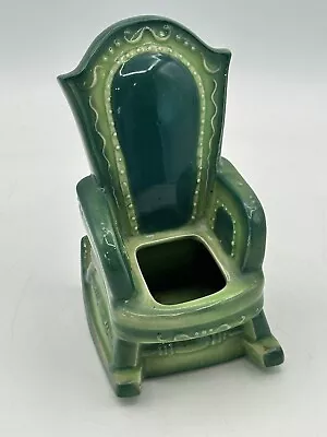 Succulent Planter Vintage Ceramic Green Rocking Chair Stamped L&M Inc • $23