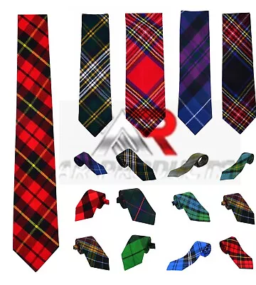 Men's Scottish Neck Ties For Kilt Various Clan Tartan Acrylic Wool Necktie AAR  • $12.99