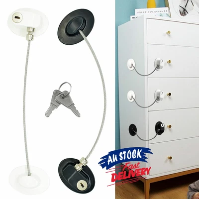 $11.99 • Buy Child Childproof Window Safety Locks Drawer Cabinet Kids Cupboard Fridge W/ Keys