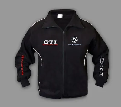 Mens Volkswagen GTI Sport Racing Fleece Jacket Sweatshirt Apparel Embroidered • $55.90