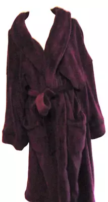 Statements Bt Boutique Sleep Wear Men Burgundy Bath Robe Faux Fur ~xl/xxl • $49.24