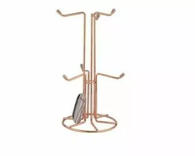 Copper 6 Mug Tree Rack Cup Stand Holder Tea Coffee Mug Cup Rack Organizer Apollo • £7.95