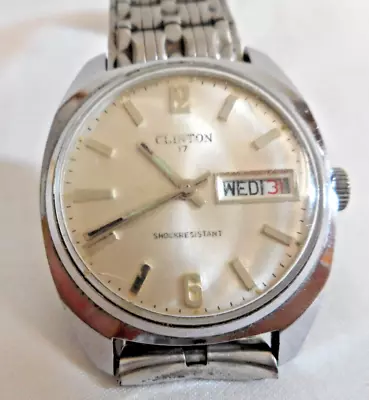 Vintage Clinton 17 Men's Watch Shock Resistant • $49.25