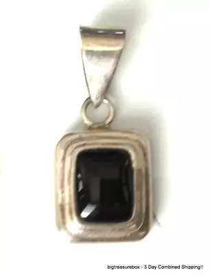 Vtg Necklace Pendant MARKED SILPADA 925 STERLING SILVER Onyx Jewelry Lot Y • $0.99