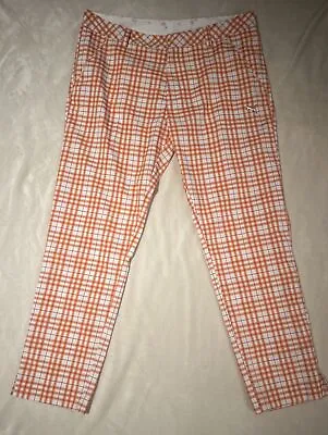 Mens Puma Golf Pants Mens 36x32 Plaid Orange Sports Lifestyle Dry Cell • $29.44