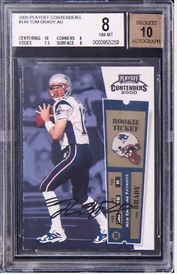 2000 Tom Brady Playoff Contenders #144 Rookie RC Autograph Auto BGS 8/ 10 Auto! • $19999