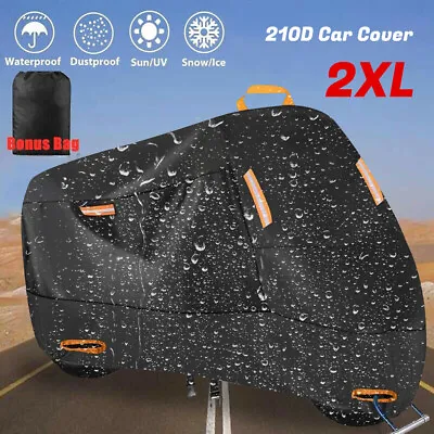 Large Motorcycle Rain Cover 210D Heavy Duty Waterproof Storage Protector Outside • $20.99