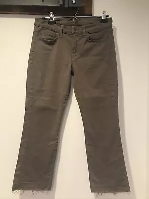 J Brand Gigi Cropped Flare Pants/Jeans Jeep Raw Edge Hem Size 28 • $29