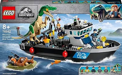 Lego Jurassic World 76942 BARYONYX DINOSAUR BOAT ESCAPE Park Dino NEW SEALED • $237.49