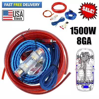 Powerful 1500W 8 GAUGE AWG POWER WIRE CABLE CAR AUDIO FOR AMPLIFIER AMP AUDIO • $11.99