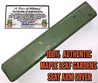 Vintage Maple Leaf Gardens Circa 1931-1999 Green 9.5 Wooden Seat Arm Rest Cover • $99.99