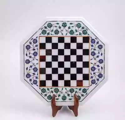 $450.80 • Buy 18  Marble Octagon Chess Table Top With Inlay Art Coffee Table For Home V8