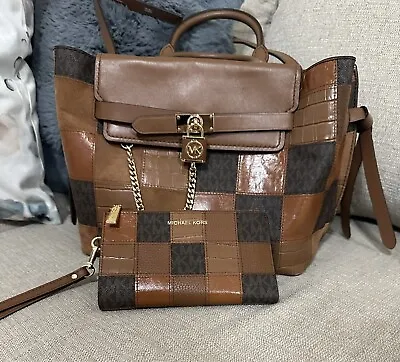 Michael Kors Hamilton Legacy Large Belted Satchel W/matching Double Zip Wallet • $550