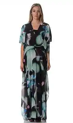 Wayne By Wayne Cooper Ladies Mint Lotus Print Maxi Dress Sizes 6 8 Floral Print • $14.99