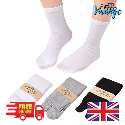 3 Pair Japanese Kimono Tabi Ninja Socks Flip Flop Sandal Split Toe Men Women Set • £4.90