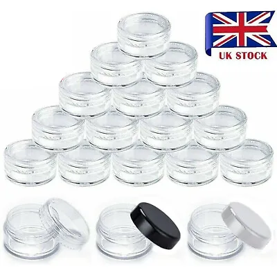 Sample Pots Container Small Empty MULTI COLOR Plastic Jar Cosmetic Glitter 5ml • £1.98