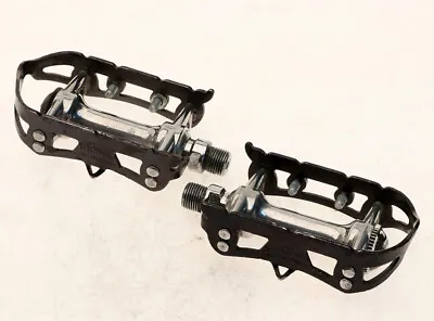 Miche Road Strada Cycling Pedals 9/16 Italy Black/Silver Vintage • $33.99